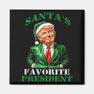 Santas favoritpresident Rolig Santa Trump 2024 C Magnet