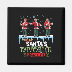 Santas favoritpresident Santa Trump-dans Roligt Magnet