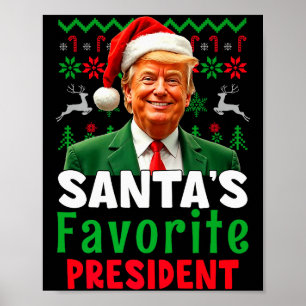 Santas favoritpresident Santa Trump Xmas jul Poster