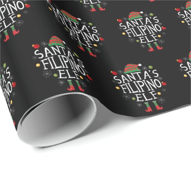 Santa's Filipino Elf - Filippinerna jul Presentpapper (Rullad Hörn)