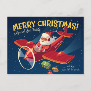 Santa's Flygplan Helg Vykort