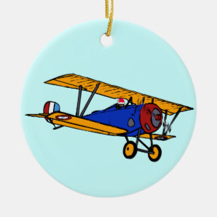 Santa's Flygplan Julgransprydnad Keramik