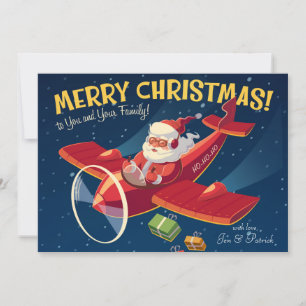 Santa's Flygplan Julkort