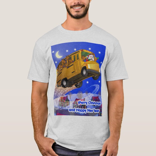 Santas flygskolbuss t-shirt (Framsida)