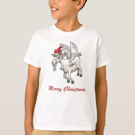 Santa's Flying Christmas Goat T Shirt