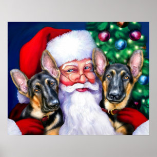 Santas förföljer den tyska herden B&T Poster