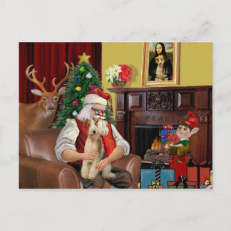 Santa's Fox Terrier (tråd) Helg Vykort