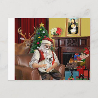 Santa's Fransk Bulldog Helg Vykort