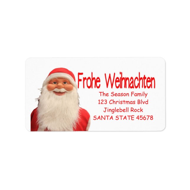 Santa's Frohe Weihnachten Juletikett Adressetikett (Framsidan)