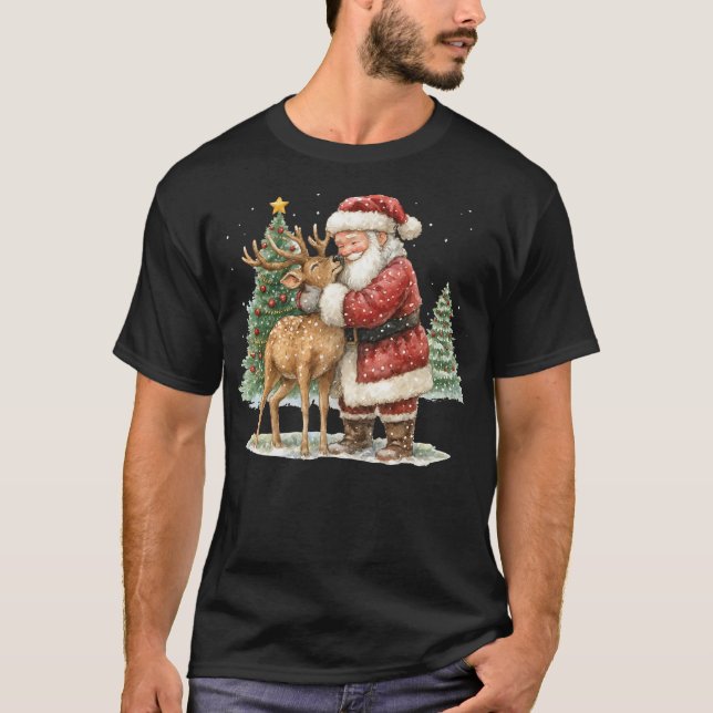 Santa's Gentle Hug T Shirt (Framsida)