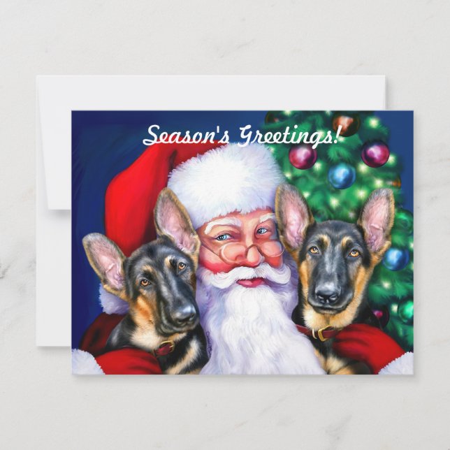 Santas German Shepherd Hundar Inbjudningar (Framsida)