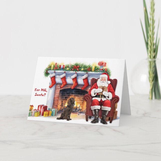 Santa's Gift Boykin Spaniel Dog Christmas Helgkort (Framsida)
