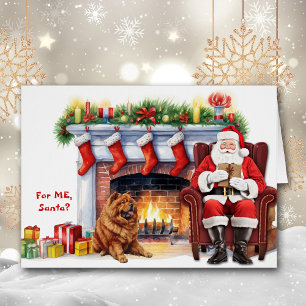 Santa's Gift Chow Chow Hund Helgdag Hälsningskort