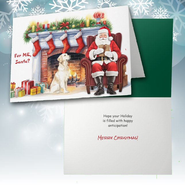 Santa's Gift Golden Retriever Hund Cute-jul Helgkort (Skapare uppladdad)