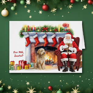 Santa's Gift Goldendoodle Hund jul Hälsningskort