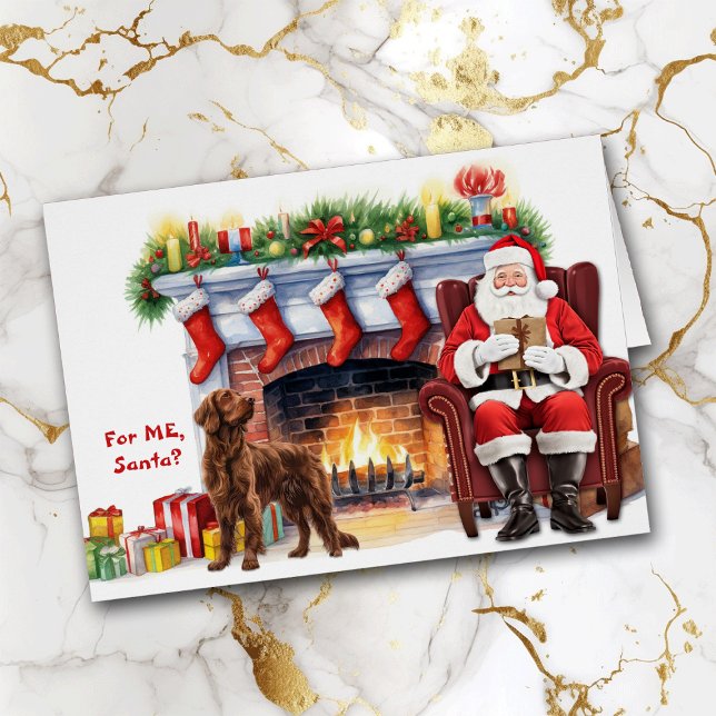 Santa's Gift Irish Setter Helgdag Hälsningskort (Skapare uppladdad)