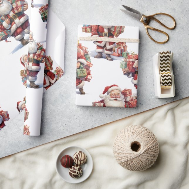 Santa's Gift Parade Wrapping Paper Presentpapper (Hantverk)