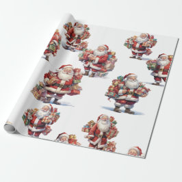 Santa's Gift Parade Wrapping Paper Presentpapper