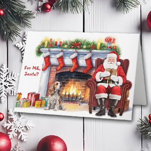 Santa's Gift Parti Cocker Spain Hund Helgdag Helgkort