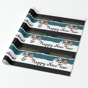 Santa's Gift to Snögubbe Wrapping Papper Presentpapper