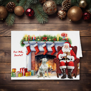 Santa's Gift White Pitbull Helgdag Hälsningskort
