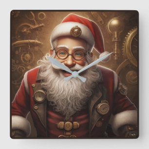 Santa's Hälsning Fyrkantig Klocka