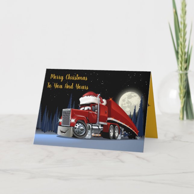 Santas halv lastbiljul helgkort (Framsida)