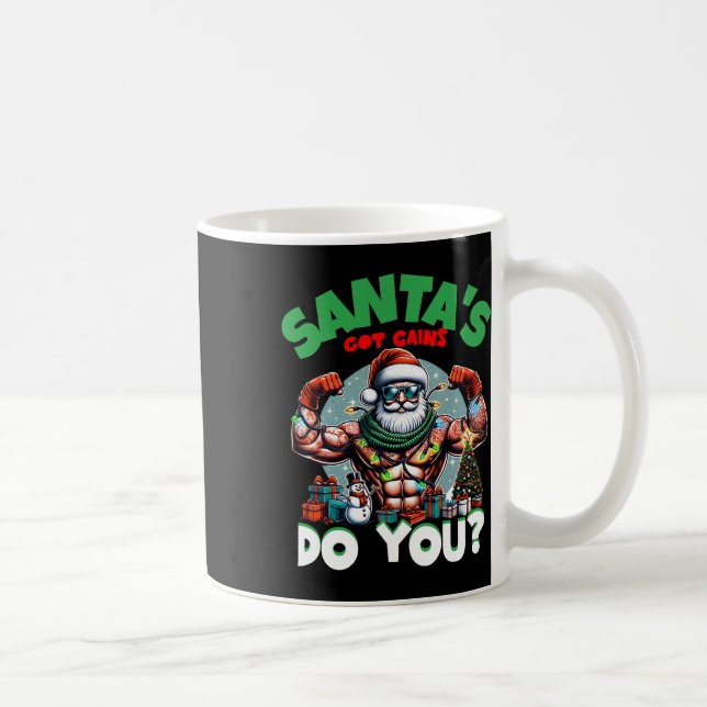 Santa's Har Gains Do you Festive Bodybuilding Gym Kaffemugg (Höger)