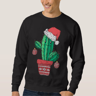 Santa's Hat Cactus Sweater jul Party Julafton Ho Lång Ärmad Tröja