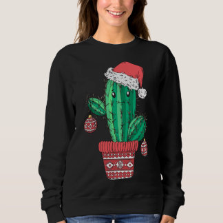 Santa's Hat Cactus Sweater jul Party Julafton Ho T Shirt