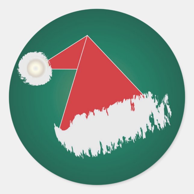 Santa's hat runt klistermärke (Framsida)