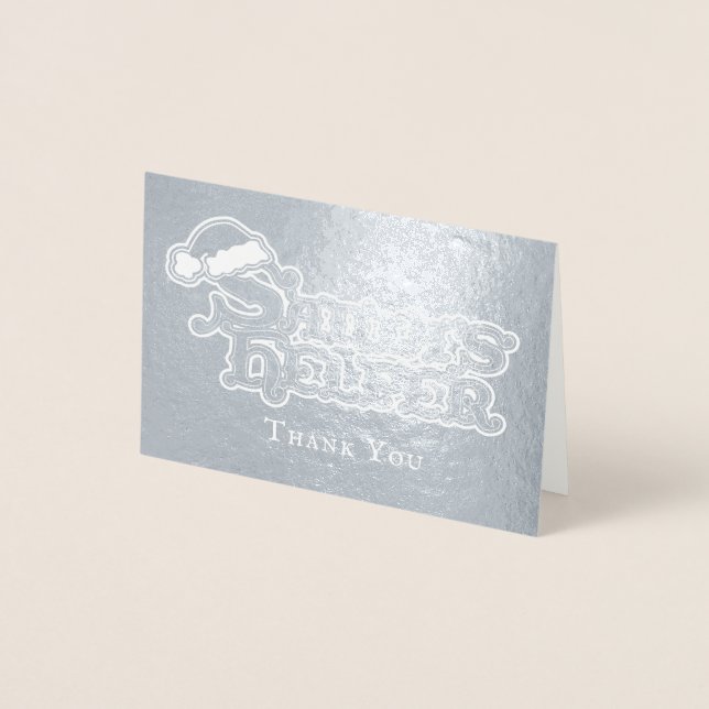 Santas hat santas helper helgdag folierat kort (Framsida)