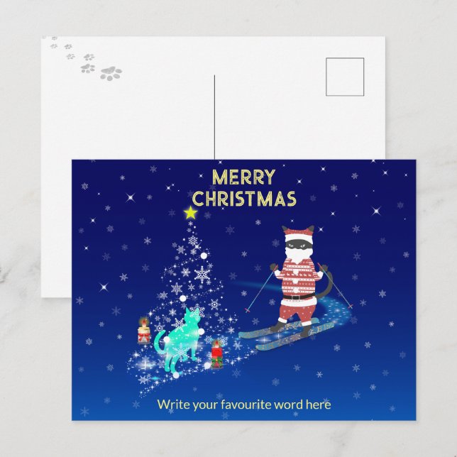 Santa's Heart-Warming Natt Natt Meddelande Vykort (Fram/baksida)