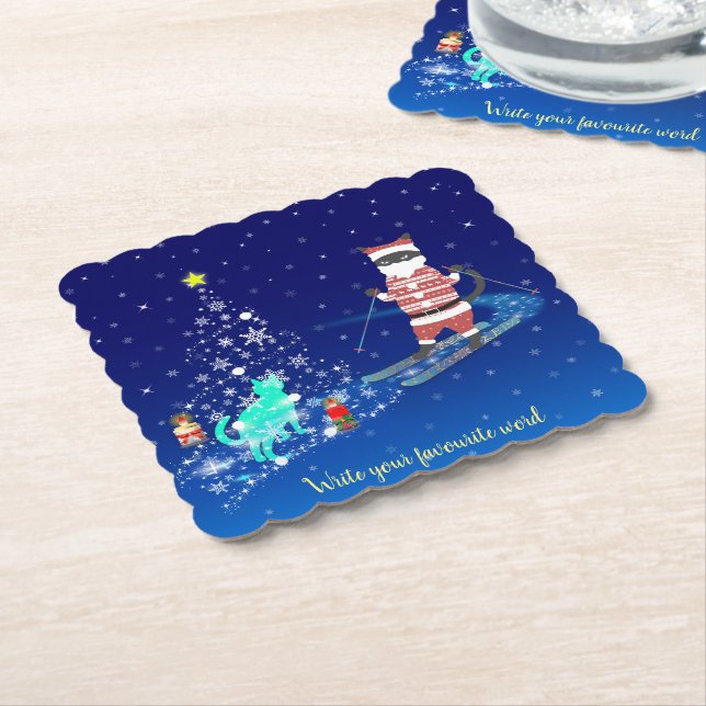 Santa's Heart-Warming Natt Natt Underlägg Papper (Vinklad)