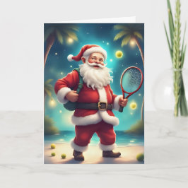 Santa's Helgdag Match - Tennis-julkort Kort