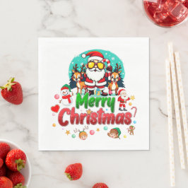 Santa's Helgdag Vibes - Festive and Roligt Pappersservett