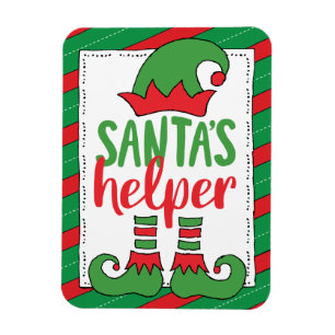 Santa's Helper Cute Tecknad Elf Teckning Cute Elf Magnet