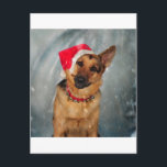Santas helper helg vykort<br><div class="desc">GSD bar julhatt.</div>