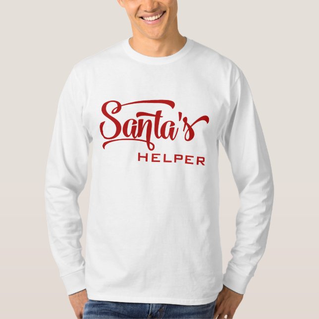 Santa's Helper Helgdag Festive Typography T Shirt (Framsida)