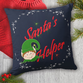 Santa's Helper jul Elf Whimsical Helgdag Kudde