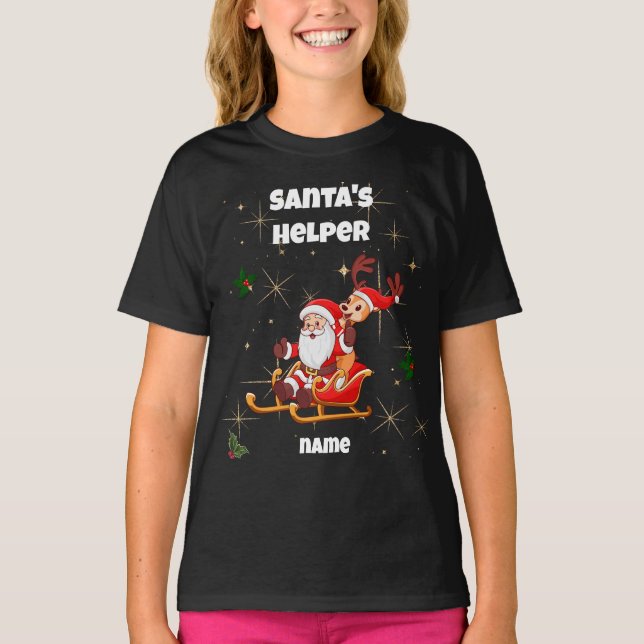 Santa's Helper jul T-Shirt (Framsida)