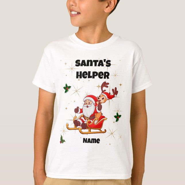 Santa's Helper jul T-Shirt (Framsida)