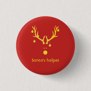 Santas helper modern renskalle på rött knapp