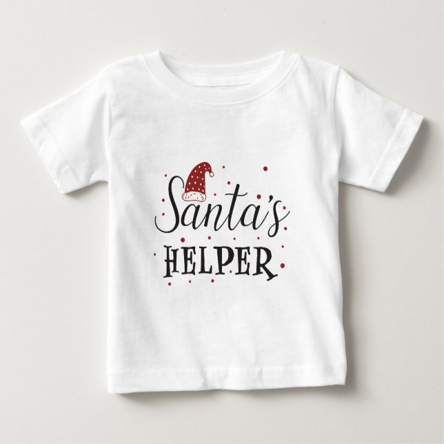 santas helper söt helgdag t shirt (Framsida)