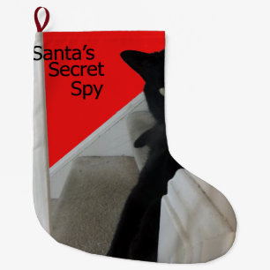 Santas hemlig strumpa för katt för spionsvart