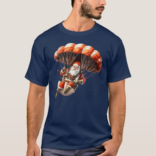 Santa's Himlar Dive: julklapp T Shirt (Framsida)
