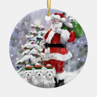 Santas hjälpredor julgransprydnad keramik