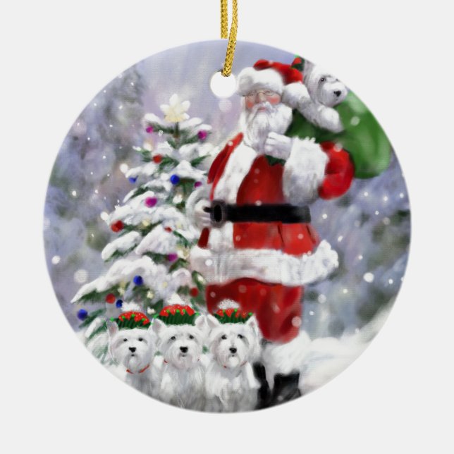 Santas hjälpredor julgransprydnad keramik (Framsidan)