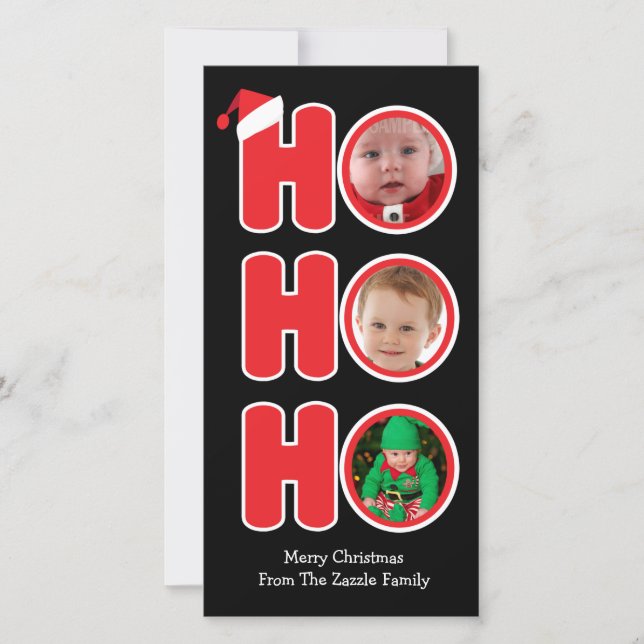 Santas Ho Ho Ho jul Photo Ram Julkort (Framsida)