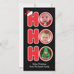 Santas Ho Ho Ho jul Photo Ram Julkort